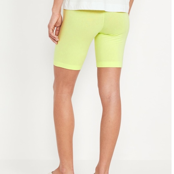 NWT OLD NAVY High-Waisted Biker Shorts -- 8-inch inseam Color: Lime Is Up - Picture 3 of 7